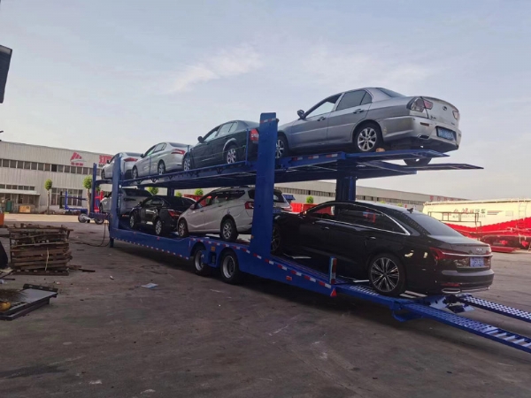 Central Asian Five Countries European-Style Car Carrier Cage Trailers